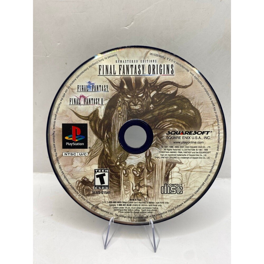 Final Fantasy Origins PS1 Disc Only Tested Works Black Label Final Fantasy 1 & 2